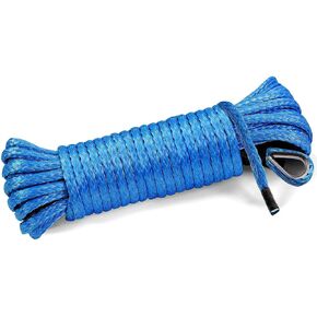 Synthetic Winch Rope ¼ inch x 50ft - Winch Cable Replacement with 8000 lbs Breaking Strength - Synthetic Rope Winch Cable for Off-Roader ATV UTV