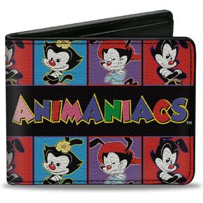 Wallet Bifold PU Animaniacs Yakko Wakko and Dot Block Poses Multi Color