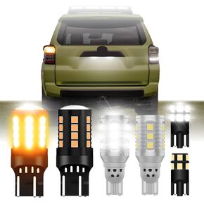 USR Amber Turn Signal & White Reverse Backup & White License Plate LED Bulbs Canbus Error Free - 6 Pieces Combo UPGRADE Compatible with 2014-2024 Toyota 4Runner Tail Lights (Fits Factory Tail Lamps)