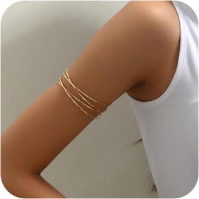 Gold Arm Cuff for Women Gold Arm Cuff Upper Arm Layered Arm Bangle Bracelet Armband Armlet Summer Beach Jewelry Accessories Vacation Party Summer Stuff