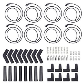 5ft Universal Spark Plug Wire Set LS LT Remote Coil Spiral Core Straight 90 135 Boots Fits for LS1 LM7 LQ4 LS6 LQ9 LM4 LS2 LS3 LY6 LC9 LH8 LMG L99