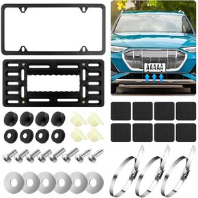 Front License Plate Bracket Kit,Practical Front License Plate Holder with License Plate Frames/License Plate Screws Anti Theft,Universal Car Accessories Front License Plate Mount