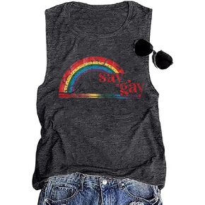 Pride Tank Top for Women Rainbow Love Graphic Shirts LGBT Equality Sleeveless Graphic Tee Shirt