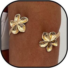 Upper Arm Bracelet Cuff Jewelry for Women Gold Arm Cuff Adjustable Flower Starfish Armband Statement Party Jewelry