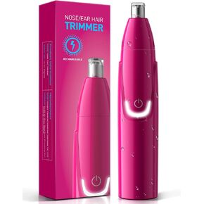 Rechargeable Ear and Nose Hair Trimmer - 2022 Professional Painless Eyebrow & Facial Hair Trimmer for Men Women, Powerful Motor and Dual-Edge Blades for Smoother Cutting, Black in Kuwait