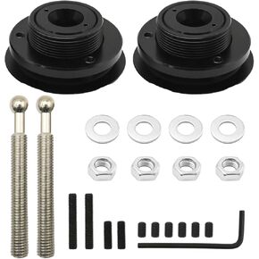 2Pcs 2.36in/62mm Hood Pin Kit, Universal Aluminum Alloy Quick Latch Hood Pins, Black M Quick Latch Hood Pins Lock Clip Kit for Auto Car Hood Pins Lock