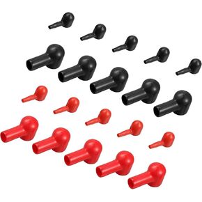 Motoforti Universal Battery Insulation Cover, Rubber, Black Red, 20 Pcs