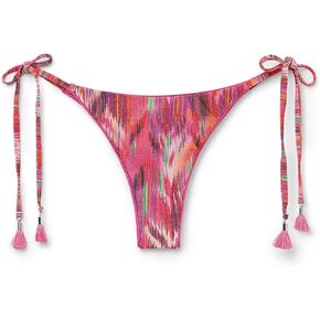 Woman's Brazilian String Swimsuit Bottoms Multicolor Ethnic