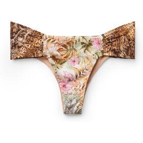 Woman's Draped Brazilian Swimsuit Bottoms Wild Tropics