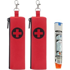 Buwico Epipen Carry Case, 2 Pack Epi Pens Travel Bag, Epi Pen Carry Case