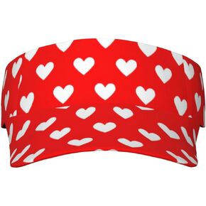 Valentines Hearts Hats for Men Women Valentine's Day Sport Sun Visor Hats Adjustable Hat Golf, Running Outdoor Hats