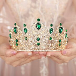 JWICOS Baroque Vintage Rhinestone Tiara Royal Crystal Crown Tiaras for Women Princess Crown Tiaras Bridal Hair Accessories for Wedding Prom Pageant Birthday Party