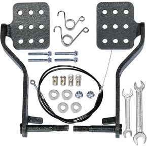 JNDO Go Kart Pedals Kit Brake Throttle Pedals 71" Cable with Return Springs Round Hole/Black Compatible with 212cc 196cc 6.5hp Road Rocket Azusa Fun Kart Radio Flyer Carter Vintage Drift Trike
