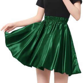 النساء الفتيات الكبيرات اللامعة الساتان A-LID-LIDE تنورة مصغرة لرقص الأداء المتزلج التنس in Kuwait