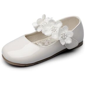 Kid Girl's Offwhite Marry Jane Flat Shoes Strap