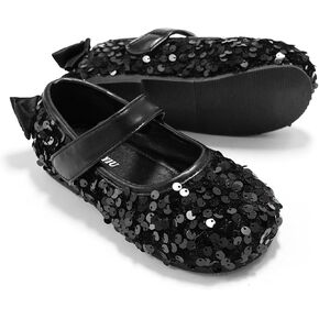 Toddler Girls Little Kid Ballet Sequin Ribbon Bows Flats Mary Jane Party Dress Shoes