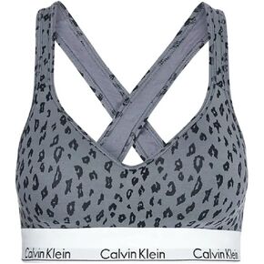 Calvin Klein Women's Modern Cotton Lightly Lined Bralette (Savannah Cheetah Pewter, Small) in Saudi Arabia