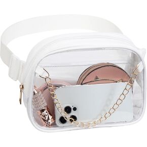 Small Clear Fanny Pack Stadium Approved for Women,TINYAT Clear Belt Bag for Waterproof Mini Waist Pack for Concerts, Sports