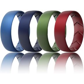 Silicone Ring Men,Inner Arc Ergonomic Breathable Design Mens Rubber Wedding Band,Engagement Bands 8.5mm Wide,2mm Thick - 1/4/5/6/7 Variety Multipack