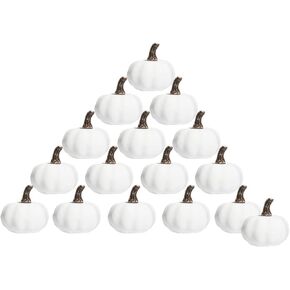 vensovo White Foam 2 Inch Mini Pumpkins for Decorating - 16PCS Small Plastic Pumpkins Bulk for Fall Decor, White Paintable Fake Pumpkin Perfect for Halloween Thanksgiving Decoration Fall Weding Decor