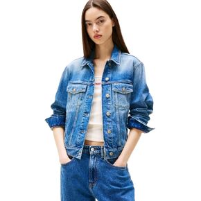 Tommy Jeans Women's Lightweight Trucker Jean Jacket with Embroidered Logo