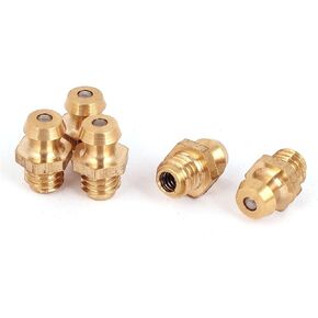 uxcell M6 Male Thread 1mm Pitch Straight Type Brass Zerk Grease Nipple Fittings 5 Pcs