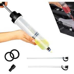 Fluid Extractor Pump, 200CC Oil Extractor Pump, Oil Change Pump with Hose, Manual Fuel Suction & Filler, Fluid Oil Change Evacuator, Universal Accessories for Cars (Transparent)
