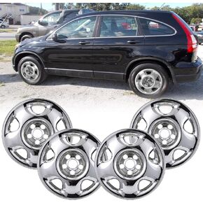 17" Chrome Wheel Skins (Set of 4) for 2007-2011 Honda CR-V, 17 inches ABS Wheel Covers Compatible with 07-11 CR-V Steel Wheels- Auto Tire Replacement Cap Cover 42700-SWA-A01