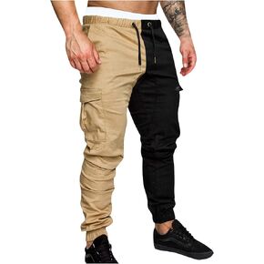 Men's Cargo Pants Casual Lightweight Drawstrintg Elastic Waist Relaxed Fit Beach Sports Pockets Jogger Pants Trouser in Kuwait