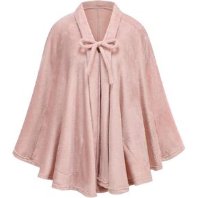 yolsun Granny Shawl, Women Flannel Poncho Cape Warm Blanket Shawl for Winter