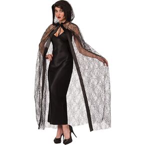 Forum Novelties Adult Hooded Spider Web Cape Costume Outerwear, As Shown, One Size US