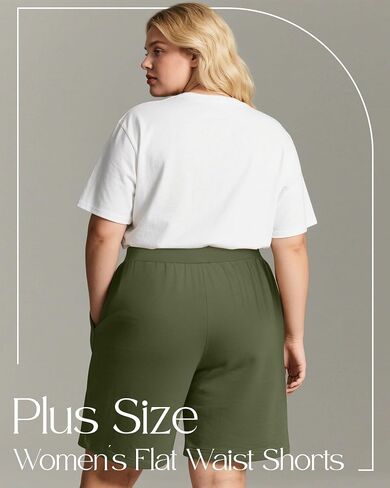3 Pack Women's Plus Size Bermuda Shorts, High Waisted Elastic Bermuda Active Summer Shorts with Pockets in Saudi Arabia