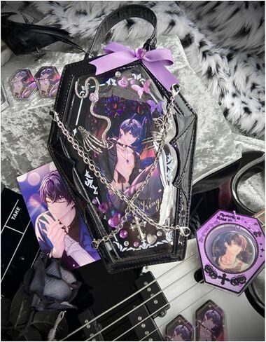 Ita Bag Backpack Gothic Coffin Purses and Handbags for Women Halloween Shoulder Bag with Insert and Chains (Red) in Saudi Arabia