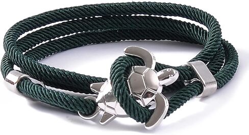 Sea Turtle Wrap Bracelet Silver Color- Unique Design, Adjustable Nylon, 21" Length in Kuwait