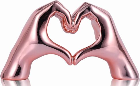 Pink heart and hand sculptures and statues, hand and heart sculptures home decor, heart and hand decor bohemian wedding decor for edgy room coffee table office living room bedroom bookshelf decor. in Saudi Arabia
