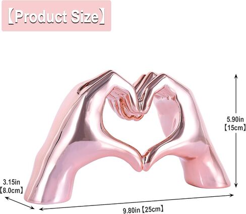Pink heart and hand sculptures and statues, hand and heart sculptures home decor, heart and hand decor bohemian wedding decor for edgy room coffee table office living room bedroom bookshelf decor. in Saudi Arabia