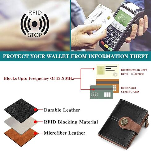 SENDEFN Small Women Wallet Genuine Leather Bifold Purse RFID Blocking Card Holder in Saudi Arabia