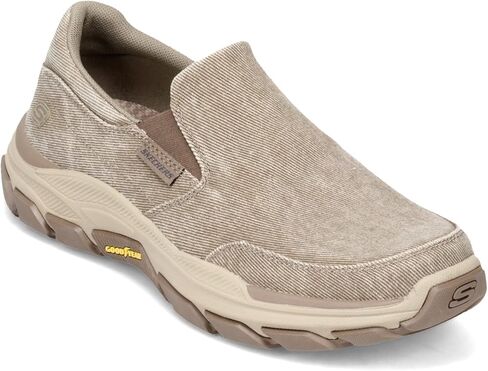 حذاء Skechers رجالي من القماش الكتاني مطبوع عليه Respected-Fallston سهل الارتداء، مقاس 9.5 X-واسع in Saudi Arabia