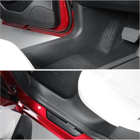 LUCKEASY 7PCS for Tesla Model 3 Highland 2025 2024 Front Rear Door Threshold Strip Center Console Lower 2nd Row Seat Lower Protector Anti-dust Pads TPE for Tesla Model 3 Accessories Black in Saudi Arabia