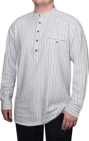 Lee Valley - Genuine Irish Cotton Flannel Grandfather Shirt - Men's (X-Large, LV11 Plain Blue) in Saudi Arabia