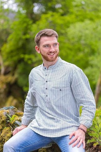 Lee Valley - Genuine Irish Cotton Flannel Grandfather Shirt - Men's (X-Large, LV11 Plain Blue) in Saudi Arabia