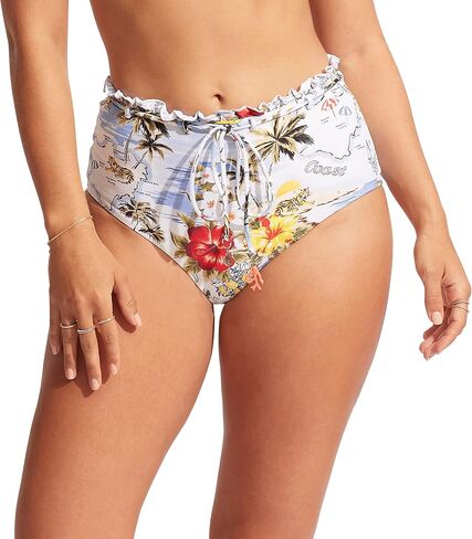 Seafolly Women's High Waisted Full Coverage Low Legline Bikini Bottom Swimsuit in Saudi Arabia
