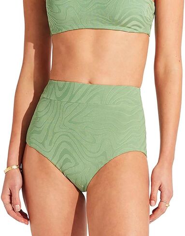 Seafolly Women's High Waisted Full Coverage Low Legline Bikini Bottom Swimsuit in Saudi Arabia