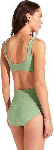 Seafolly Women's High Waisted Full Coverage Low Legline Bikini Bottom Swimsuit in Saudi Arabia