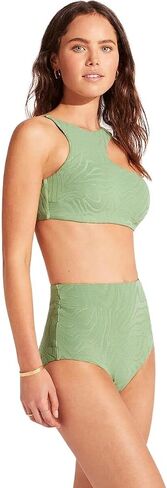 Seafolly Women's High Waisted Full Coverage Low Legline Bikini Bottom Swimsuit in Saudi Arabia