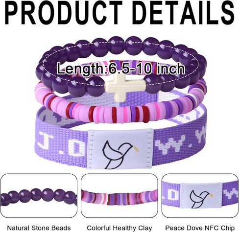 Yuzhejie Daily Bible Bible Breclets مع مسح أساور WWJD المسيحية عبر سوار يسوع هدايا الكتاب المقدس للنساء الرجال in Kuwait