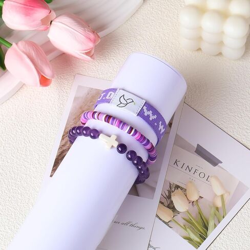 Yuzhejie Daily Bible Bible Breclets مع مسح أساور WWJD المسيحية عبر سوار يسوع هدايا الكتاب المقدس للنساء الرجال in Kuwait