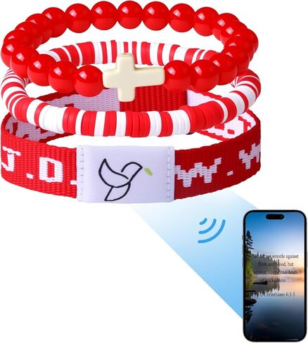 YUZHEJIE Daily Bible Verse Bracelets with Scan WWJD Bracelets Christian Cross Jesus Bracelet Religious Faith Scripture Gifts for Women Men in Kuwait