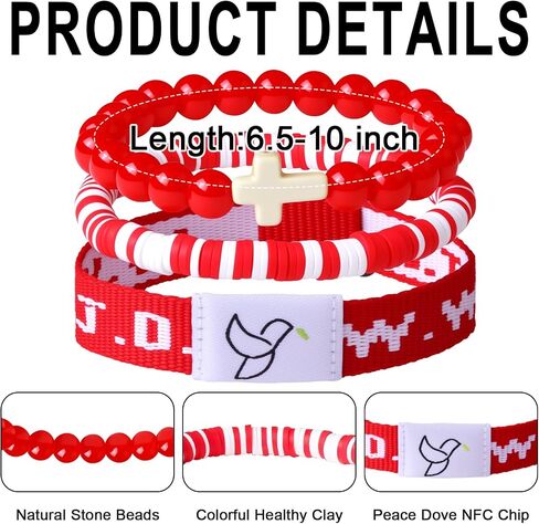 YUZHEJIE Daily Bible Verse Bracelets with Scan WWJD Bracelets Christian Cross Jesus Bracelet Religious Faith Scripture Gifts for Women Men in Kuwait
