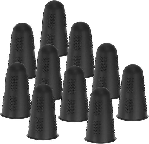 PATIKIL Finger Covers Cots, Black Silicone Finger Tips Protectors Gloves Anti-Slip Fingertip Caps Reusable for Sewing Gardening Dry Skin Finger Cracking, L, 10 Pcs in Saudi Arabia
